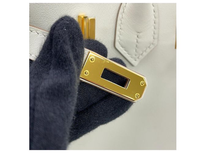 Hermès Borsa Hermes Birkin 25 Gris Perle - vista 14