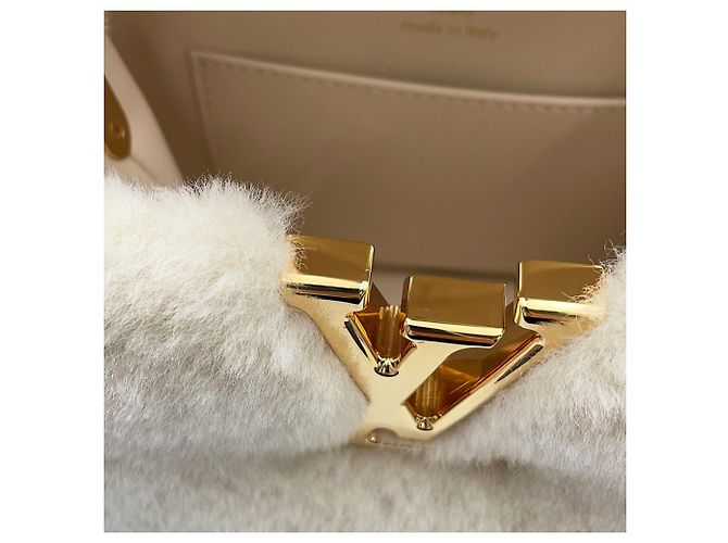 Borsa a mano Louis Vuitton Capsneau Capucines in shearling Crudo - vista 10