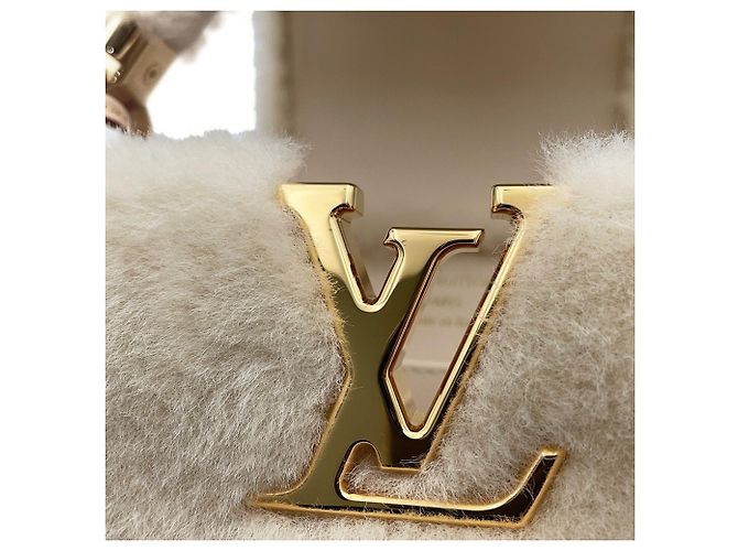 Borsa a mano Louis Vuitton Capsneau Capucines in shearling Crudo - vista 11