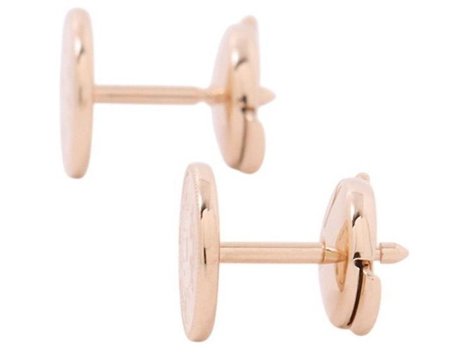 Hermès Boucles d'oreilles Hermes Ex-Libris TPM en or rose 18K - vue 2