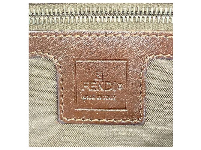 Borsa a tracolla Fendi Zucca in nylon e canvas Marrone - vista 5