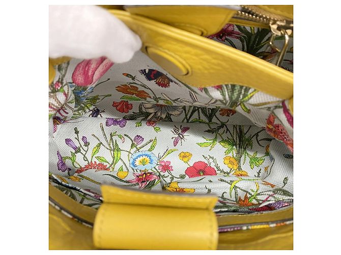 Bolsa Gucci Bamboo de couro amarela Amarelo - vista 9