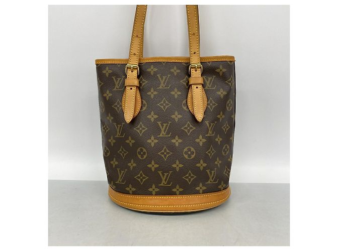 Louis Vuitton Monogram Bucket PM Tote Bag Brown - view 10