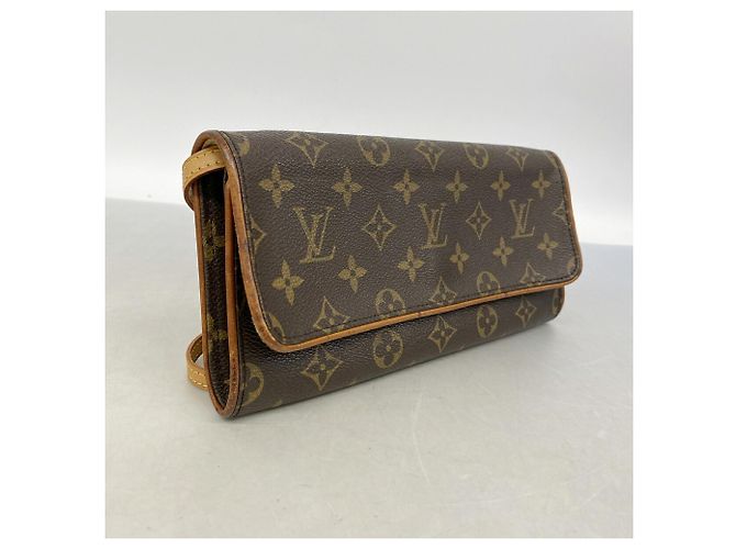 Bolso de hombro Louis Vuitton Monogram Pochette Twin GM Castaño - vista 2