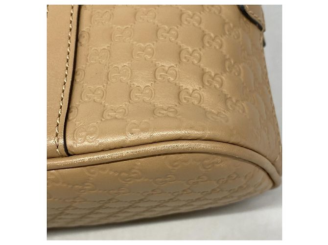 Borsa a mano Gucci Microguccissima in pelle beige - vista 6