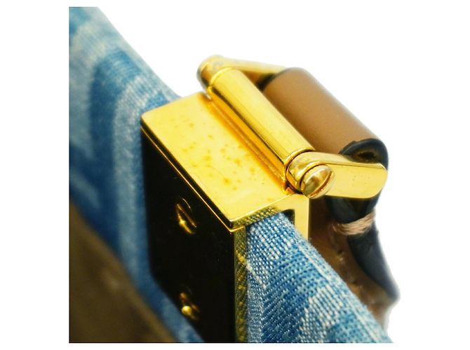 Bolso Tote Fendi Sunshine de denim Castaño Azul - vista 11
