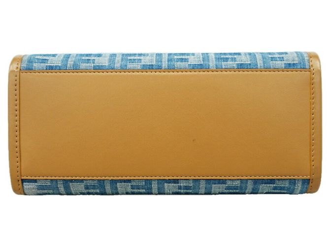 Bolso Tote Fendi Sunshine de denim Castaño Azul - vista 3