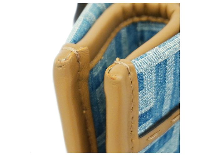 Bolso Tote Fendi Sunshine de denim Castaño Azul - vista 6