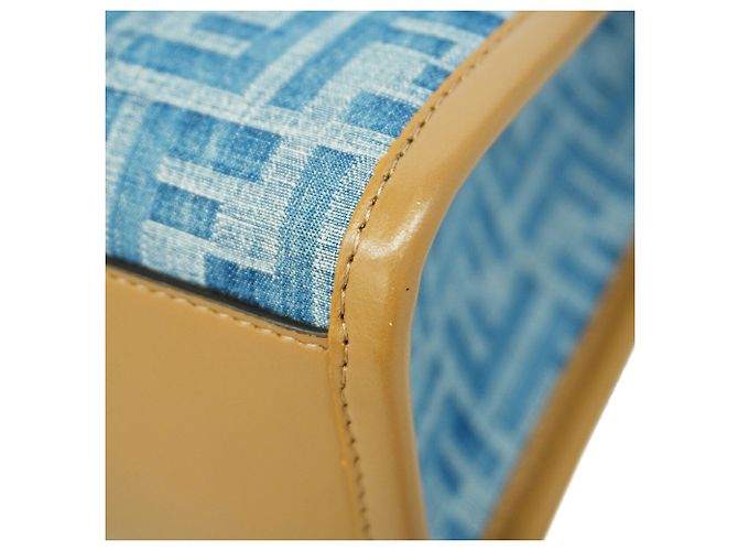 Bolso Tote Fendi Sunshine de denim Castaño Azul - vista 7