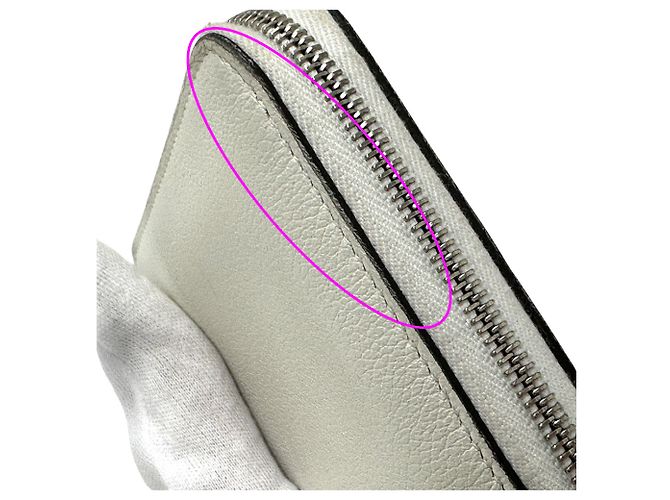 Hermès Portabiglietti Hermes in Arancione e Bianco - vista 10