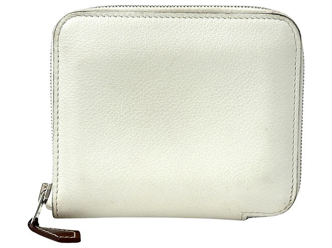 Hermès Portabiglietti Hermes in Arancione e Bianco - vista 2