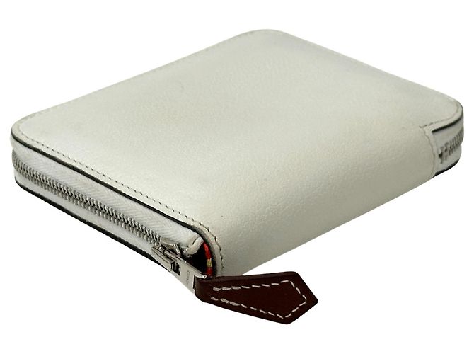 Hermès Portabiglietti Hermes in Arancione e Bianco - vista 4