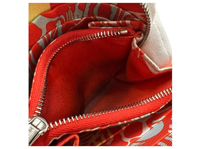 Hermès Portabiglietti Hermes in Arancione e Bianco - vista 6