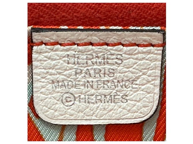Hermès Portabiglietti Hermes in Arancione e Bianco - vista 7