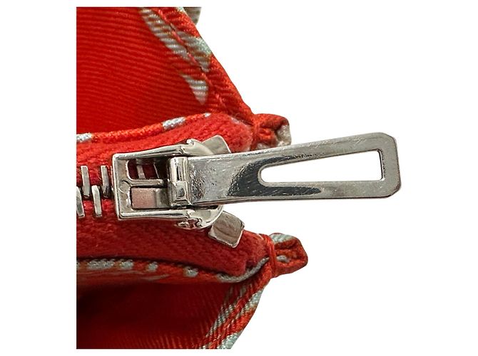 Hermès Portabiglietti Hermes in Arancione e Bianco - vista 8