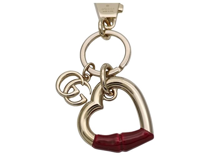 Portachiavi Gucci Petite Marmont Bamboo Heart Rosso D'oro - vista 2