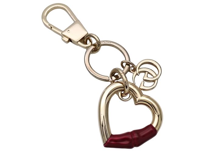 Portachiavi Gucci Petite Marmont Bamboo Heart Rosso D'oro - vista 3