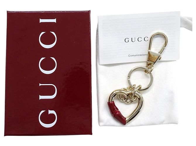 Portachiavi Gucci Petite Marmont Bamboo Heart Rosso D'oro - vista 5