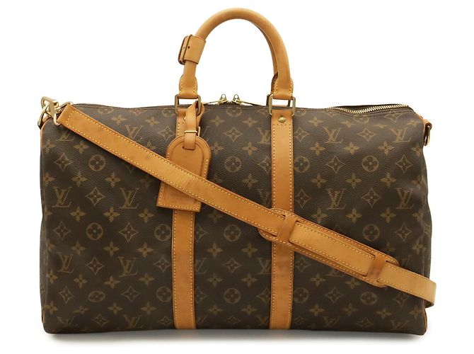 Louis Vuitton Monogram Keepall Bandoulière 45 Marrone Bianco Monogramma - vista 2
