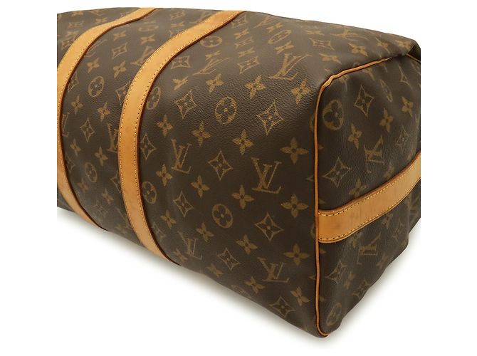 Louis Vuitton Monogram Keepall Bandoulière 45 Marrone Bianco Monogramma - vista 4