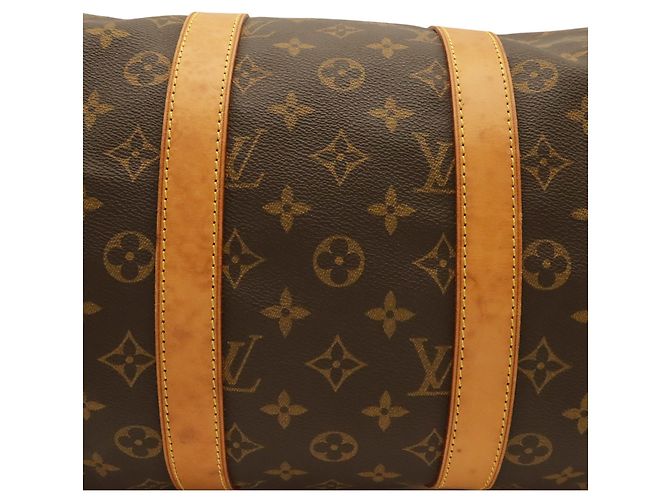 Louis Vuitton Monogram Keepall Bandoulière 45 Marrone Bianco Monogramma - vista 5