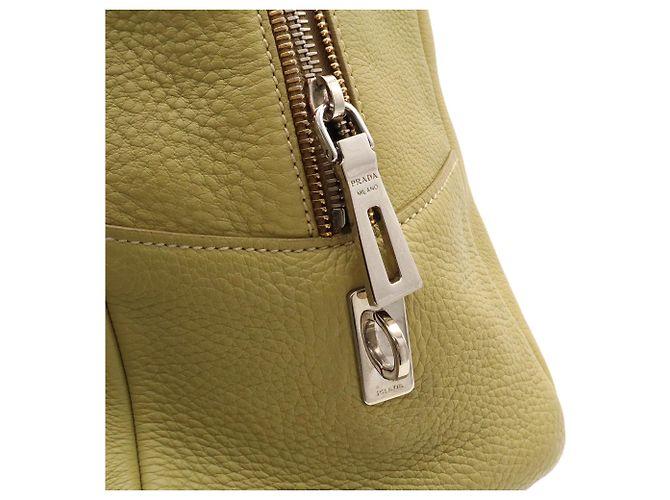 Borsa a mano Prada in pelle Verde Chiaro Giallo - vista 6