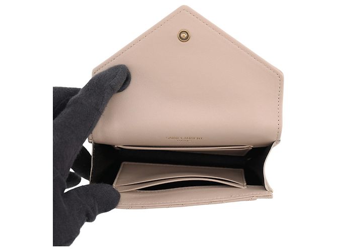 Tarjetero de piel de cordero Yves Saint Laurent Beige - vista 5