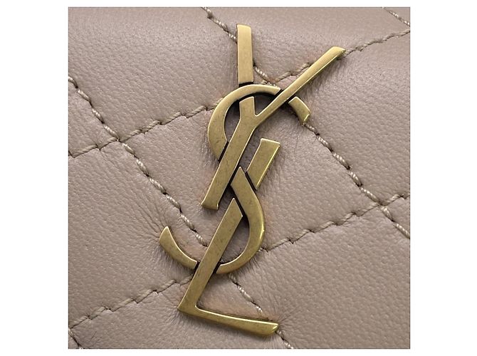 Tarjetero de piel de cordero Yves Saint Laurent Beige - vista 9