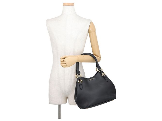 Borsa a mano in pelle Miu Miu Nero - vista 4