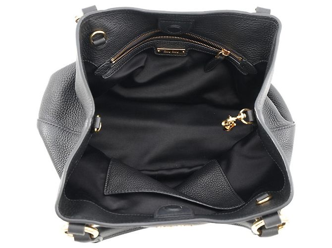 Borsa a mano in pelle Miu Miu Nero - vista 6