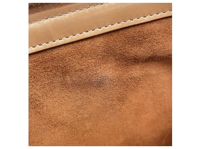 Borsa a pochette in pelle Yves Saint Laurent Rive Gauche Beige - vista 10