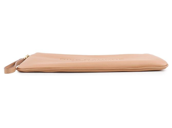 Borsa a pochette in pelle Yves Saint Laurent Rive Gauche Beige - vista 3