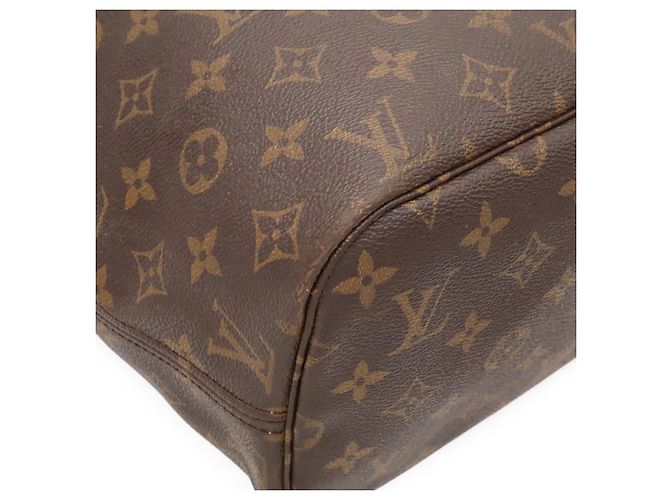 Borsa Tote Louis Vuitton Monogram Neverfull MM Marrone Bianco Monogramma - vista 4