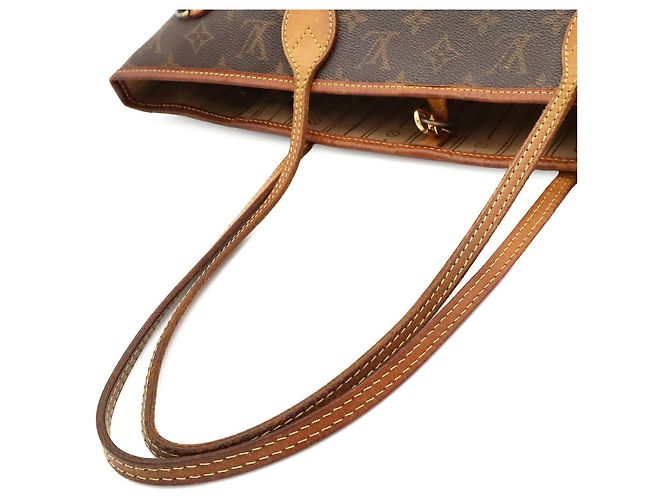 Borsa Tote Louis Vuitton Monogram Neverfull MM Marrone Bianco Monogramma - vista 5