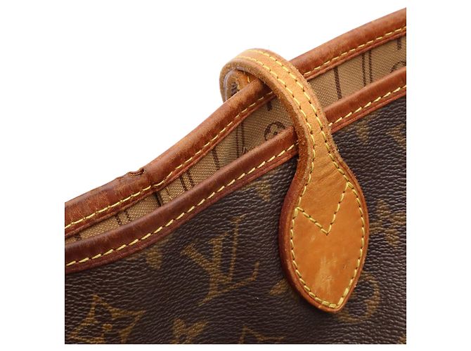 Borsa Tote Louis Vuitton Monogram Neverfull MM Marrone Bianco Monogramma - vista 7