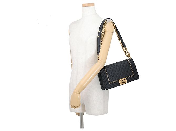 Chanel Boy Chanel Handtasche Schwarz - Ansicht 4
