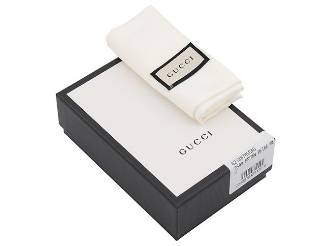 Gucci Bi-fold Wallet Horsebit 1955 Compact Beige Marineblau - Ansicht 13