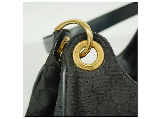 Bolsa de Ombro Gucci GG Nylon Preto - vista 9