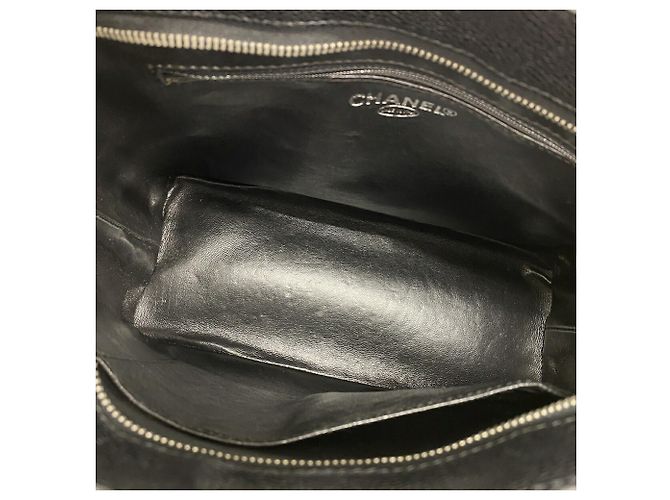 Borsa Tote Chanel in pelle di vitello martellata nera Nero - vista 4
