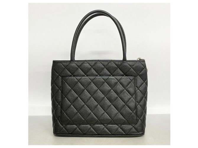 Borsa Tote Chanel in pelle di vitello martellata nera Nero - vista 9