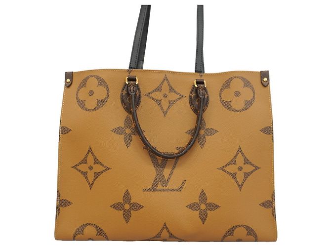 Sac cabas Louis Vuitton Monogram Giant Reverse OnTheGo GM Marron - vue 10