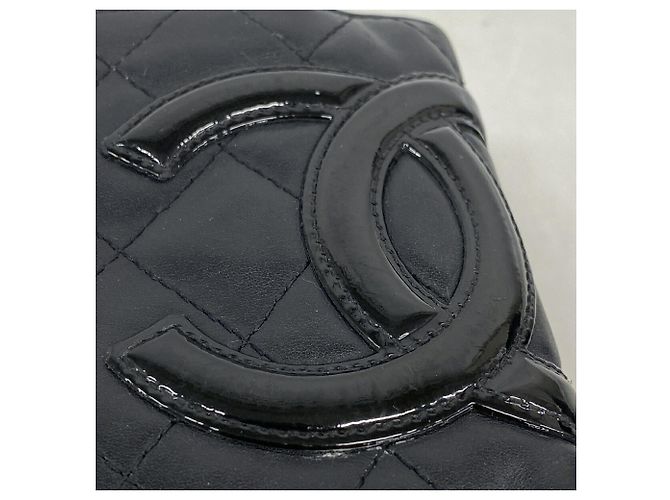 Carteira Chanel Cambon em pele de cordeiro Preto - vista 8