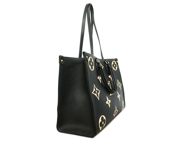 Borsa Tote Louis Vuitton Monogram Empreinte Bicolor OnTheGo MM Nero Beige - vista 2