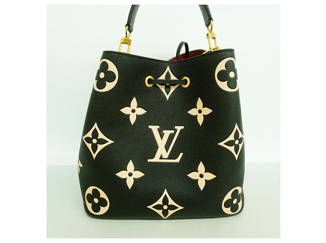 Néonoé Borsa Louis Vuitton Monogram Empreinte Bicolor NeoNoe MM Nero Beige - vista 10