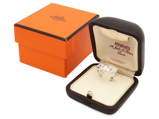 Ring Hermès Anello Hermes Motivo Cintura Argento - vista 9