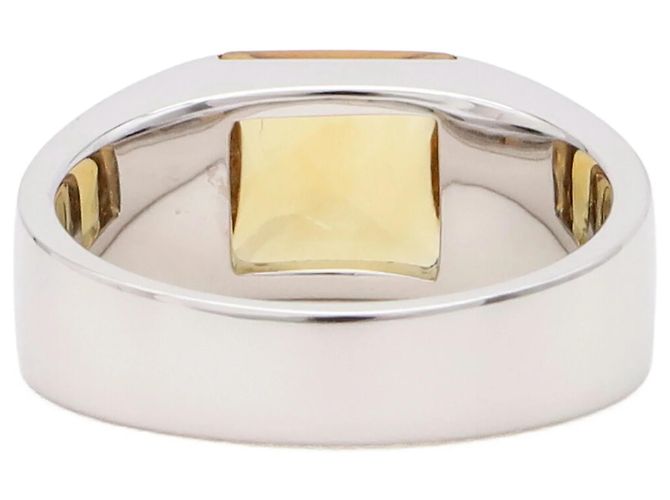 Anello a fascia Cartier in oro bianco 18K e citrino D'oro Giallo - vista 5
