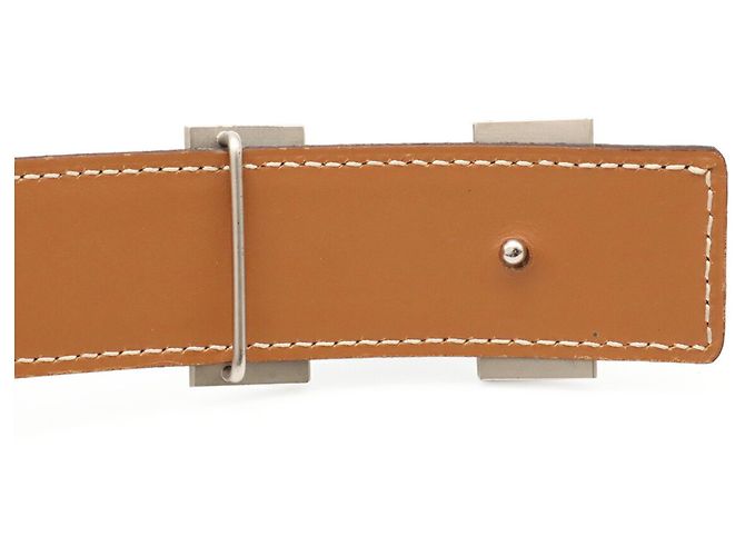 Hermès Hermes H-Gürtel mit reversiblem H-Schnalle Schwarz Hellbraun - Ansicht 5