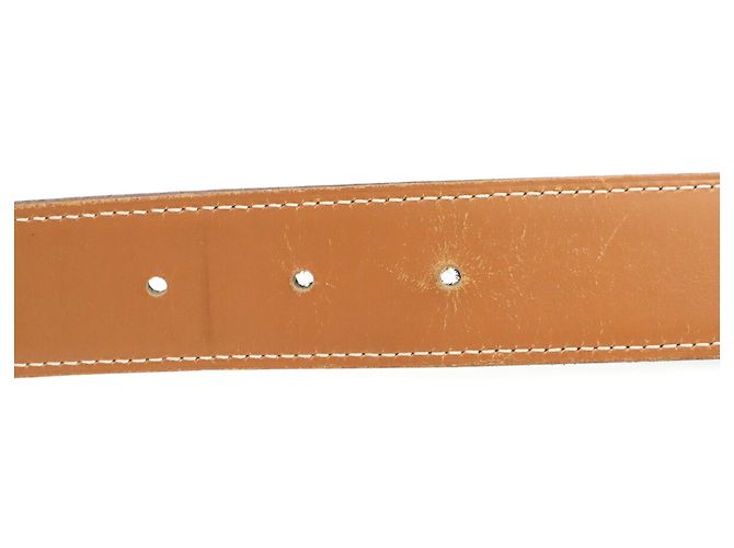 Hermès Hermes H-Gürtel mit reversiblem H-Schnalle Schwarz Hellbraun - Ansicht 9
