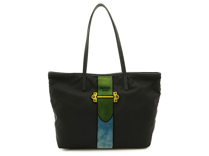 Bolso Tote Prada de velur con motivo de cinturón - vista 2