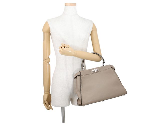 Borsa a mano in pelle Fendi Selleria Peekaboo - vista 4